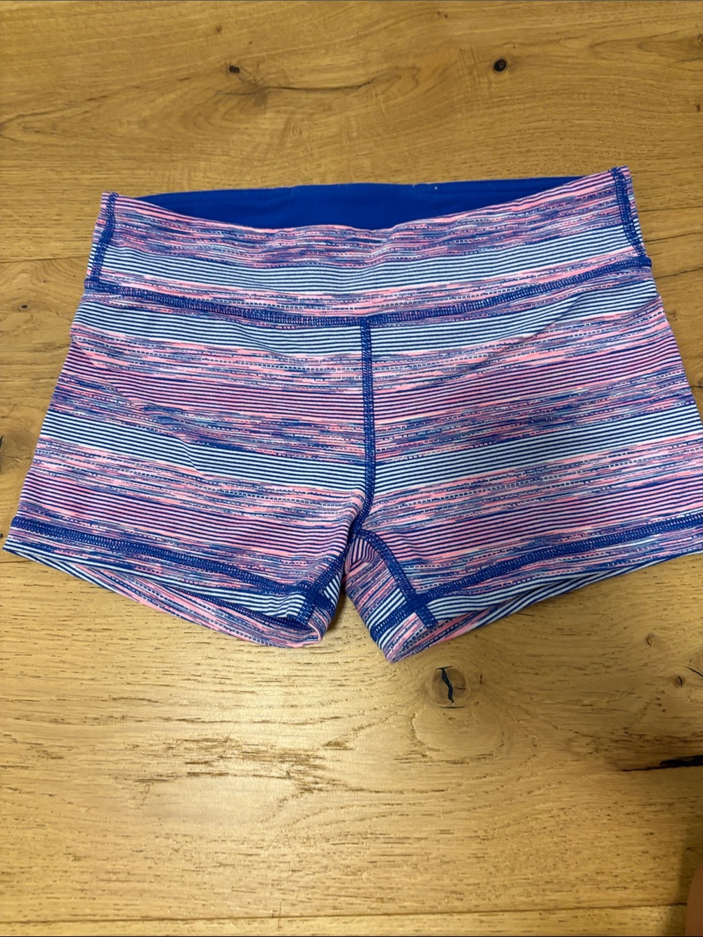 Ivivva Pink and Blue Striped Girls' Athletic Shorts